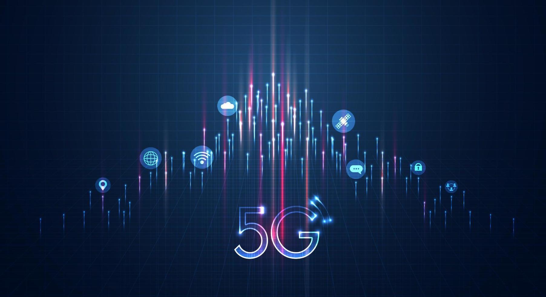 Communication technology for internet business. fiber optic, speed line and futuristic background for 5g or 6g technology wireless data transmission, high-speed internet in abstract. vector design