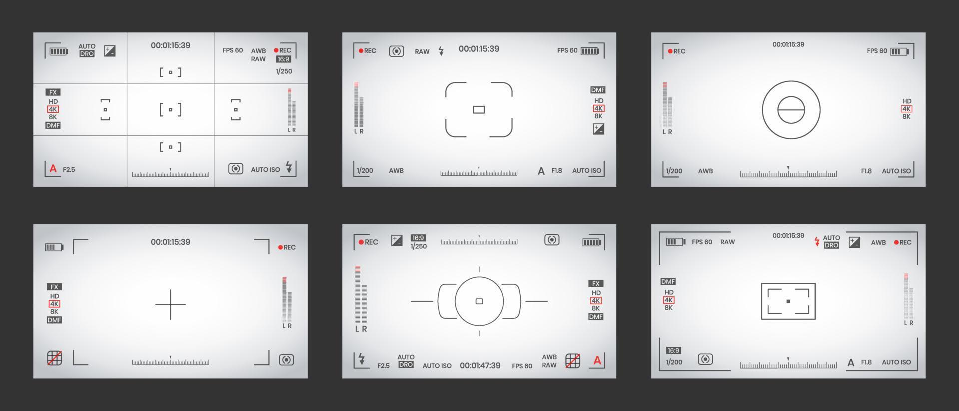 Camera viewfinder video or photo frame recorder flat style design vector illustration.