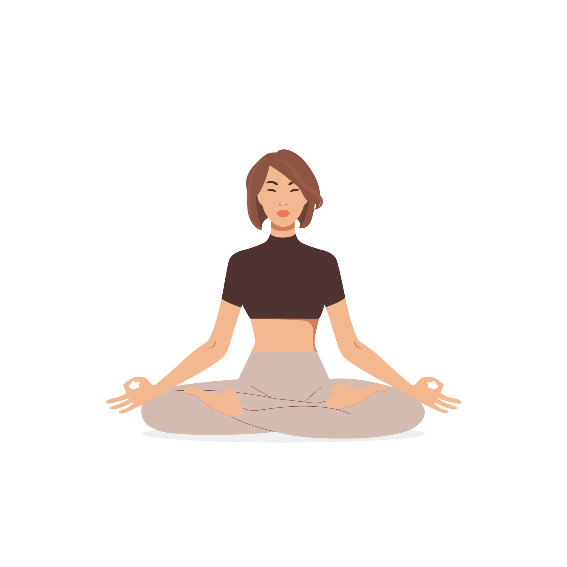 Funny Yoga Woman Character Meditation Stock Vector - Illustration of  female, position: 94950623