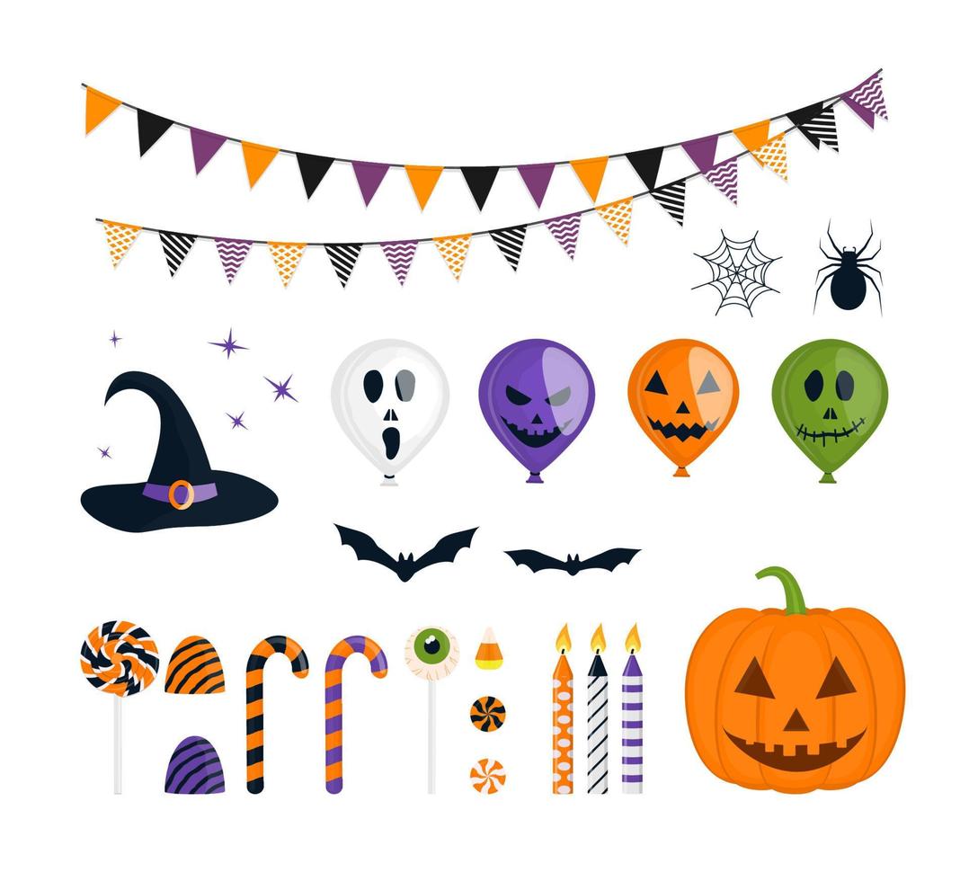 Halloween holiday elements vector set