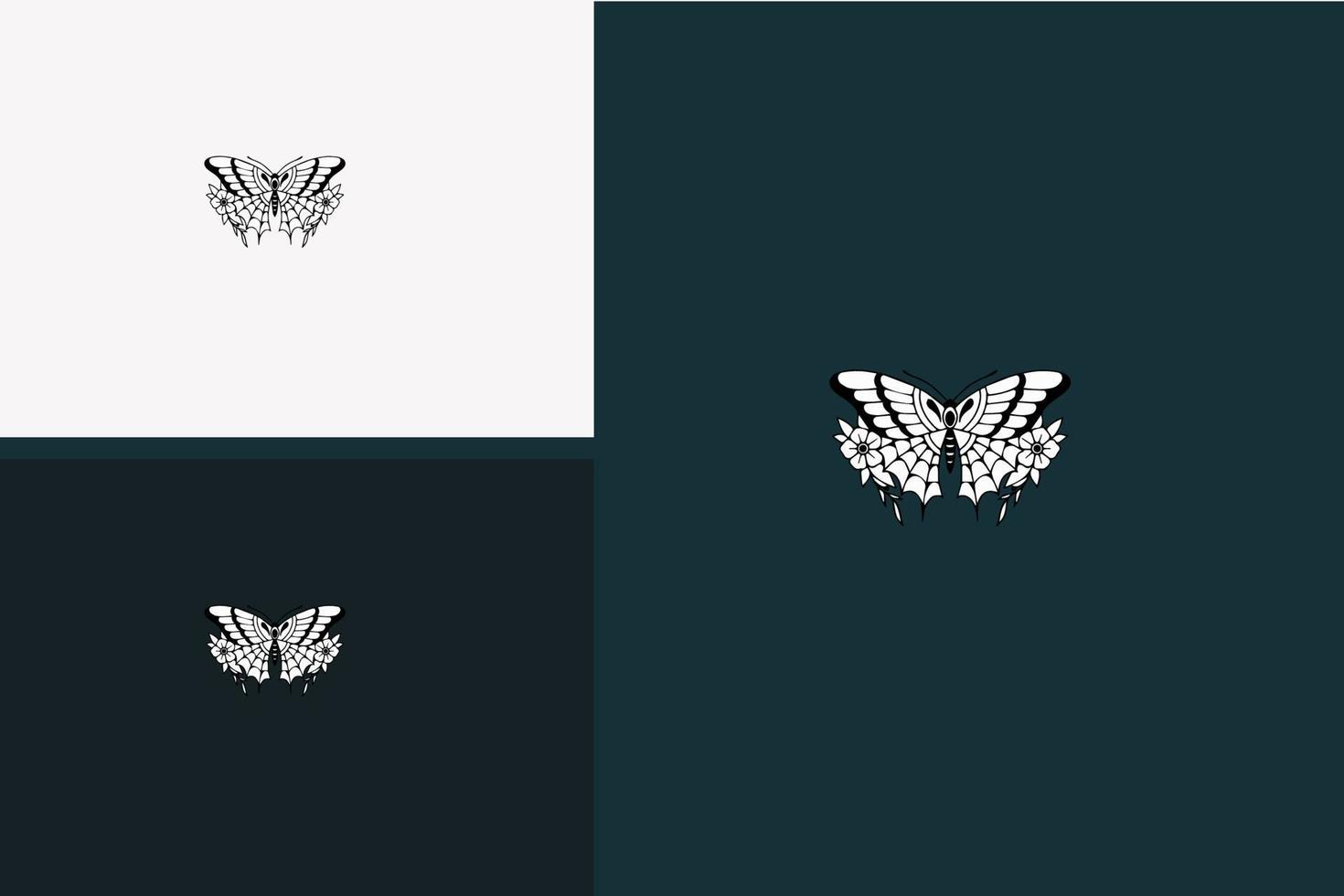 butterfly and flower vector illustration design