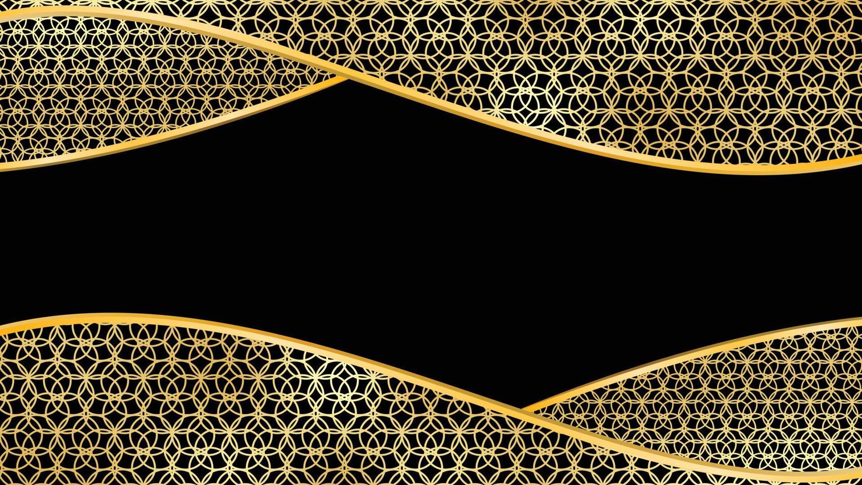 Fondo de líneas de círculo dorado abstracto vector