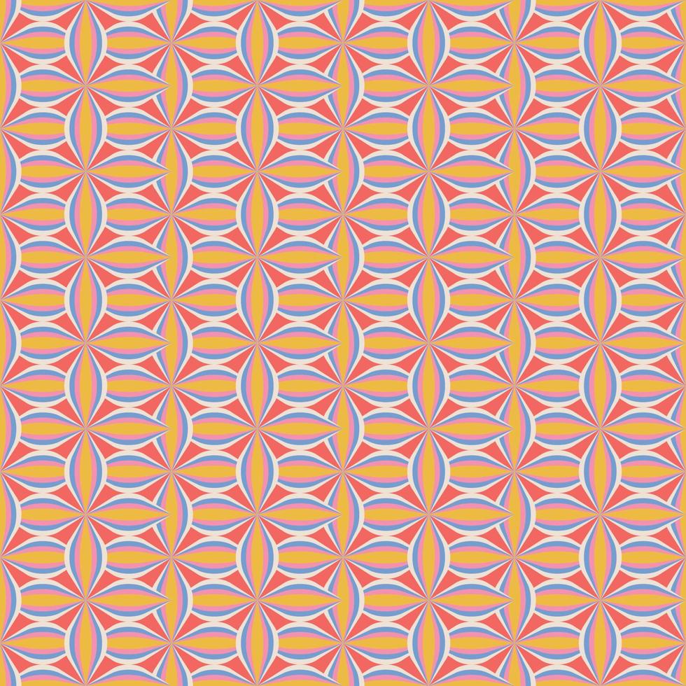 70s Retro Seamless Pattern with small ornate grid. 60s and 70s Retro style and Aesthetic background. Vector geometric vector illustration.