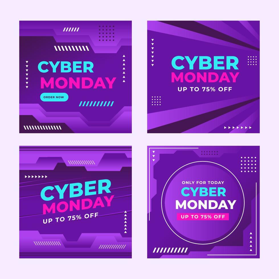 publicación de cyber monday en las redes sociales vector