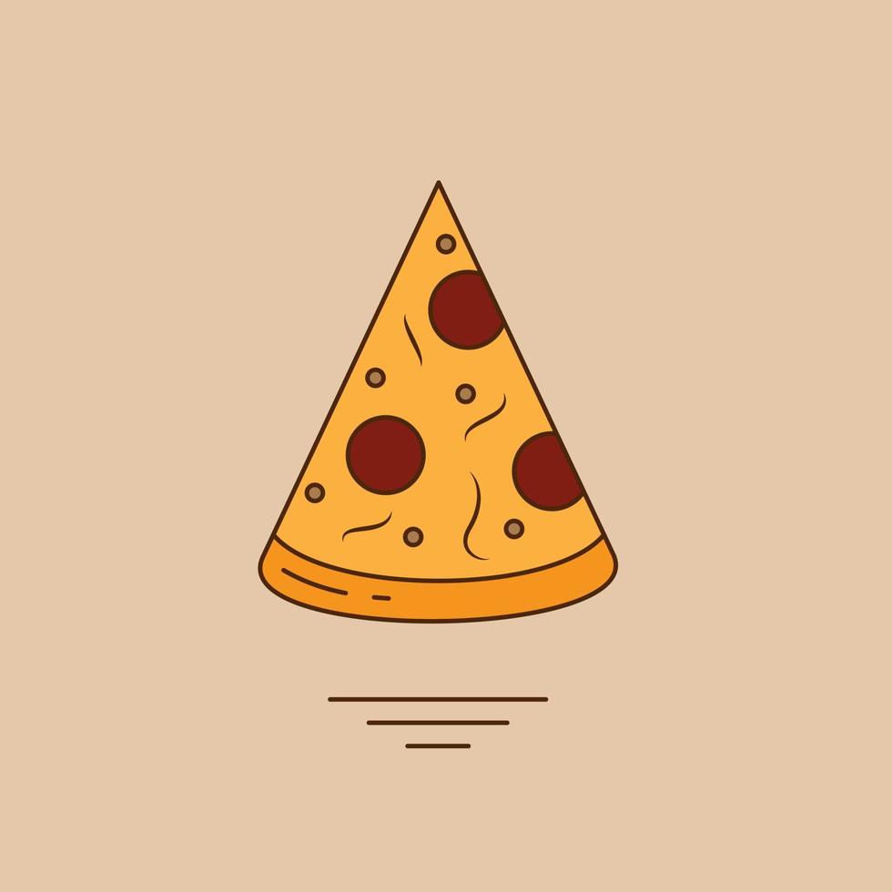 One part of sliced pizza design for food advertising template design vector