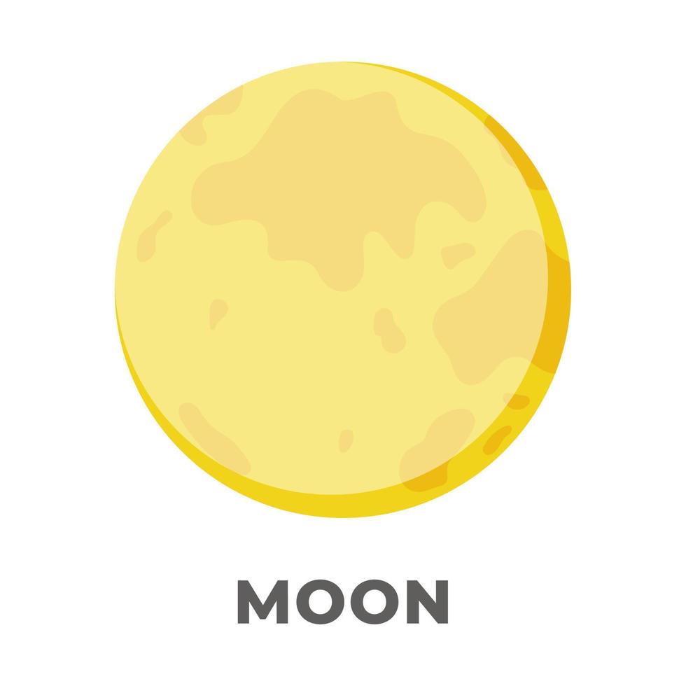 Vector illustration. Flat style moon. Cartoon planet moon icons.