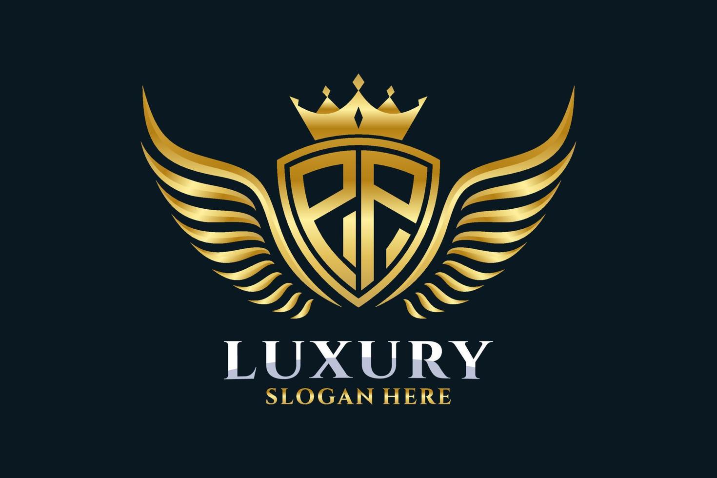 Luxury royal wing Letter PP crest Gold color Logo vector, Victory logo, crest logo, wing logo, vector logo template.
