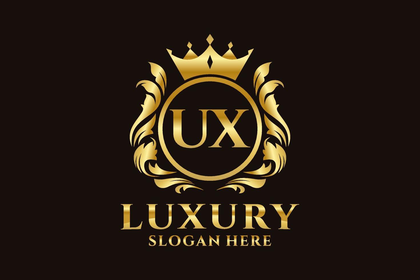 Initial UX Letter Royal Luxury Logo template in vector art for luxurious branding projects and other vector illustration.