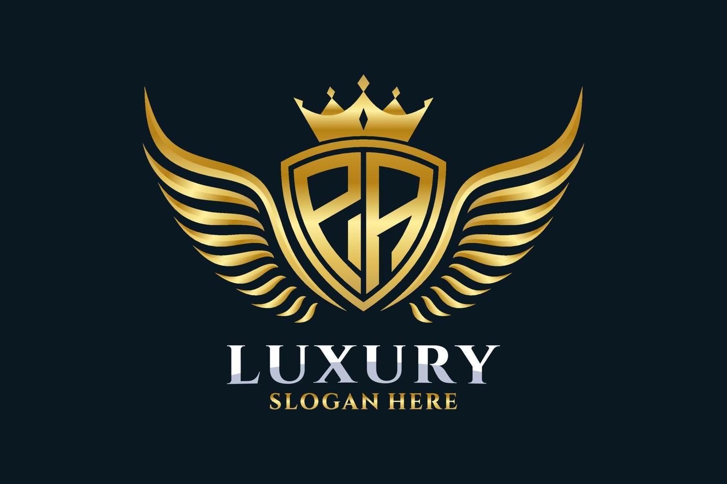 Luxury royal wing Letter PA crest Gold color Logo vector, Victory logo, crest logo, wing logo, vector logo template.