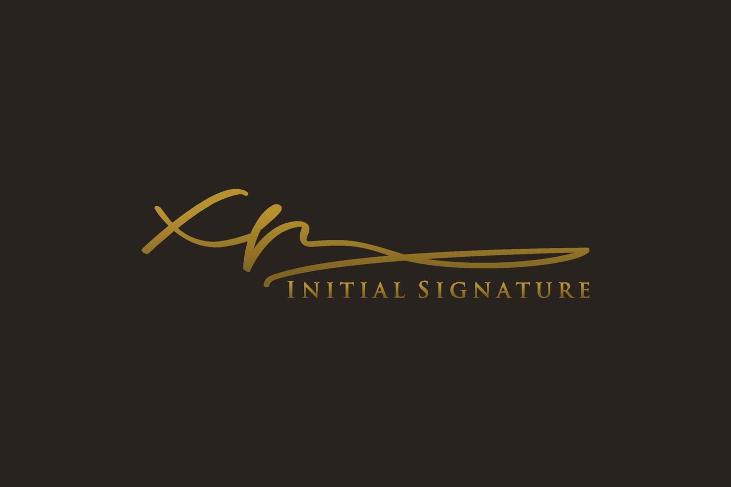 Initial XR Letter Signature Logo Template elegant design logo. Hand drawn Calligraphy lettering Vector illustration.