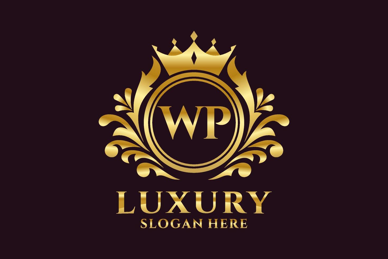 Initial WP Letter Royal Luxury Logo template in vector art for luxurious branding projects and other vector illustration.
