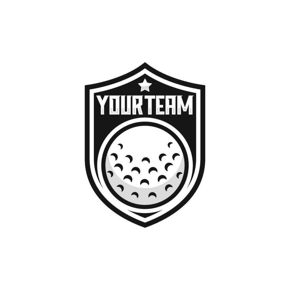 Ilustración de vector de diseño de logotipo de emblema de golf