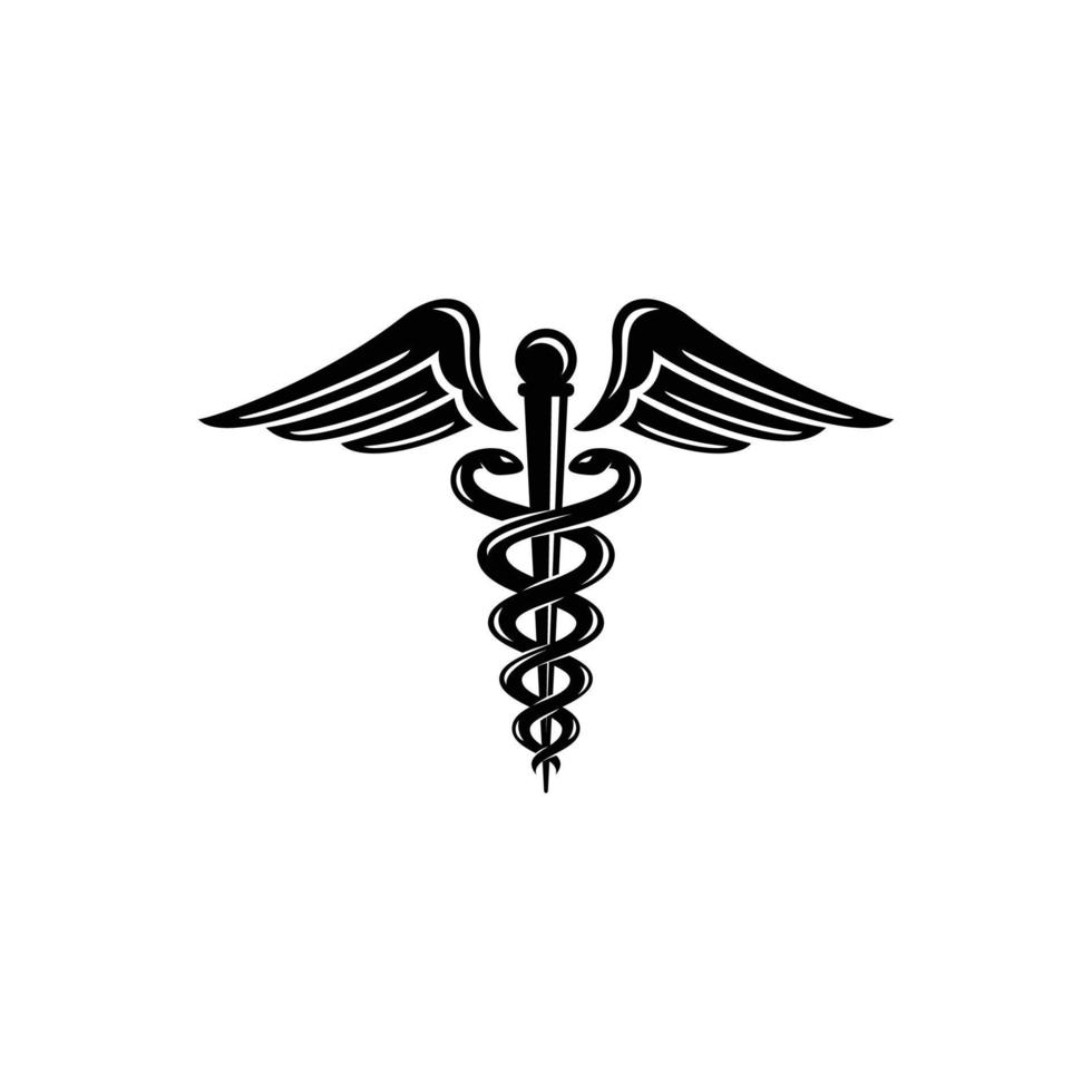 Caduceus logo design vector