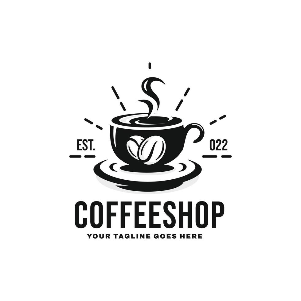 vector de diseño de logotipo de cafetería. logotipo de café. logotipo de la taza de café