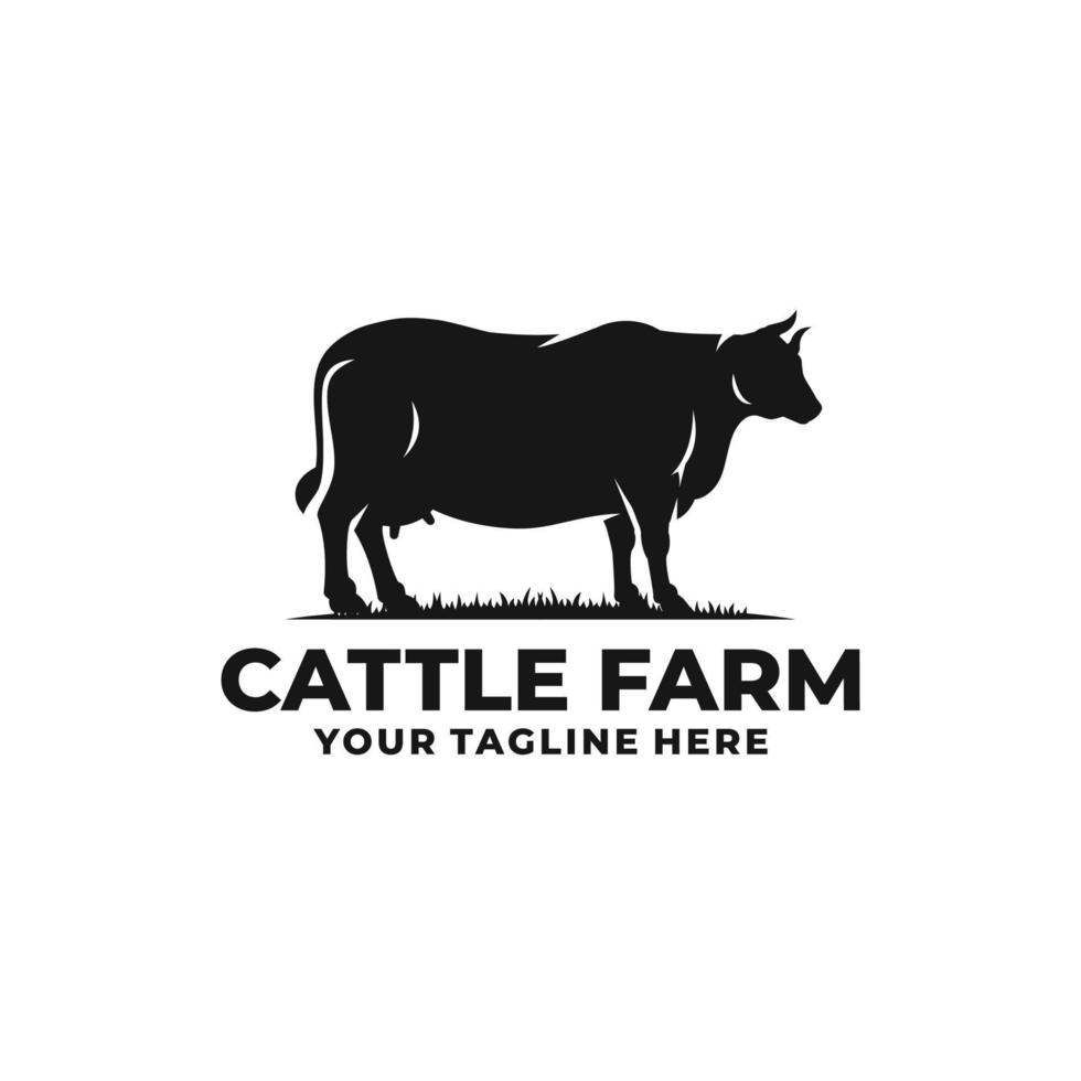 Cattle farm logo vector. Cow farm logo vector
