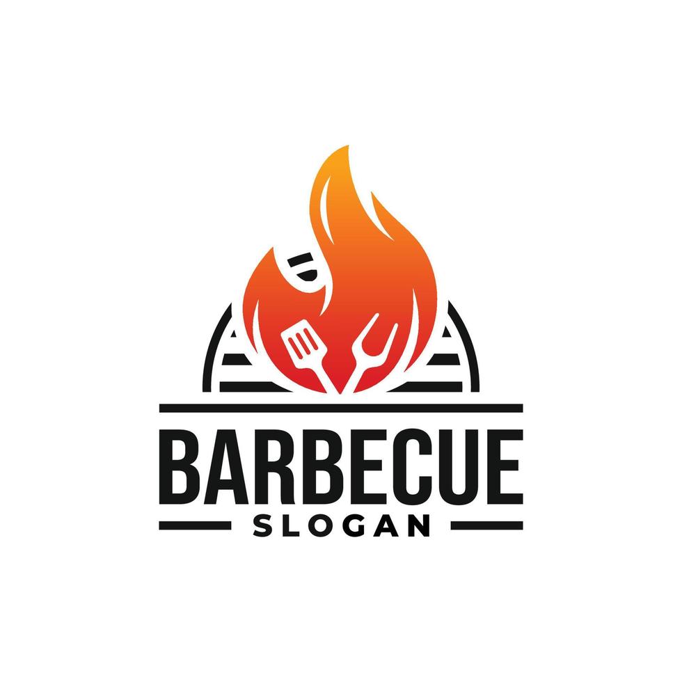 vector de diseño de logotipo de barbacoa