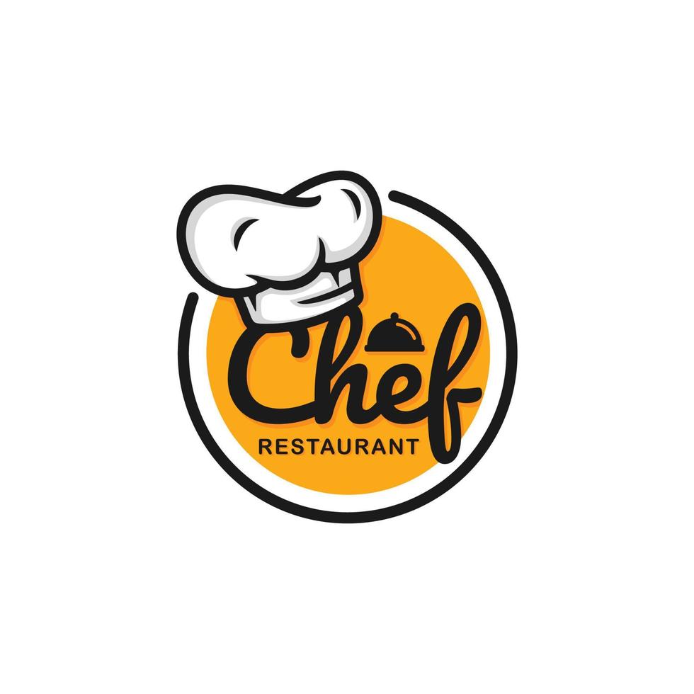 Ilustración de vector de diseño de logotipo de chef. logotipo del restaurante