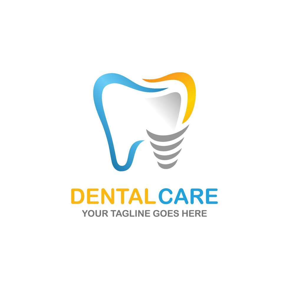 Ilustración de vector de diseño de logotipo de cuidado dental. logotipo dental. logotipo de ortodoncia