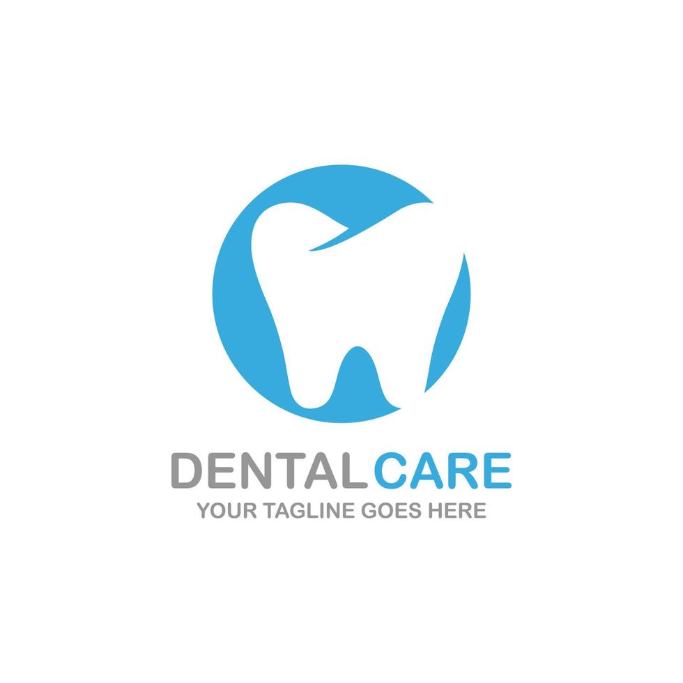 Ilustración de vector de diseño de logotipo de cuidado dental. logotipo dental. logotipo de ortodoncia