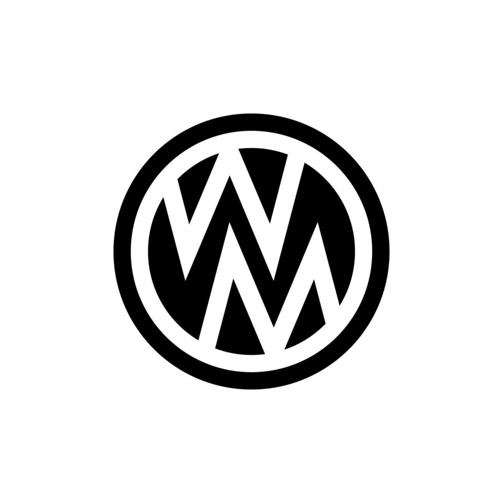 vector de concepto de logotipo wm o mw inicial. icono creativo símbolo pro vector