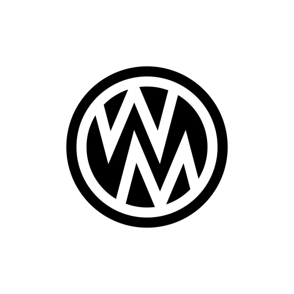 Initial WM or MW logo concept vector. Creative Icon Symbol Pro Vector