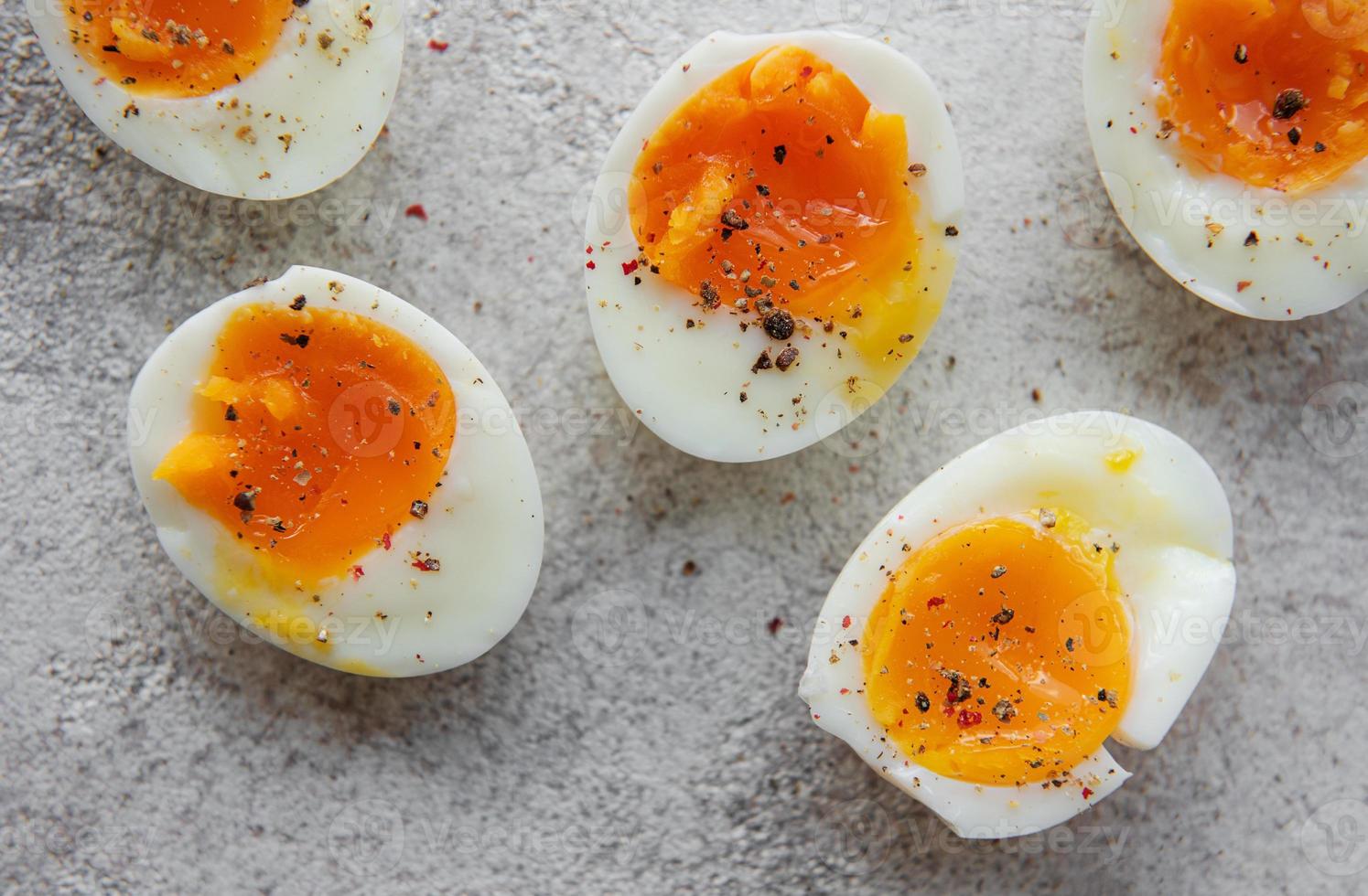 Boiled eggs and spices photo