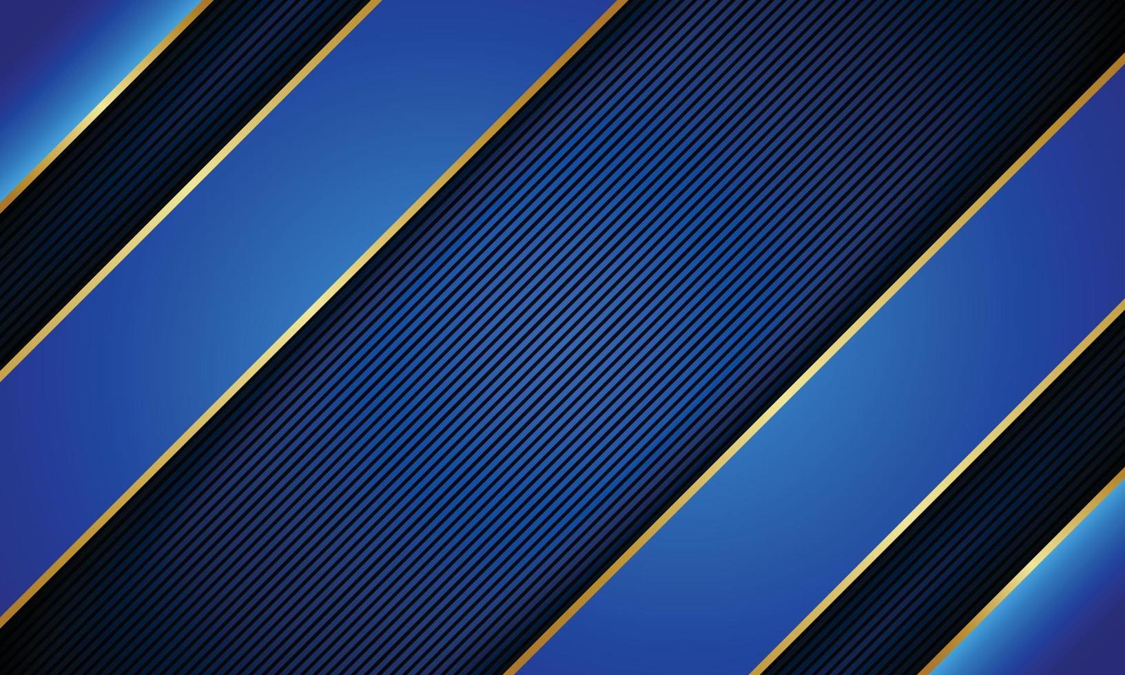 Blue paper cut with golden line on lines dark background. vector