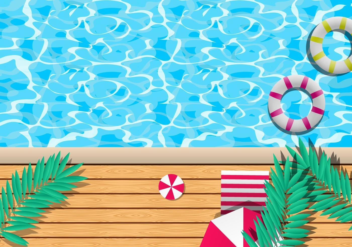Gradient summer background with pool scenery. vector