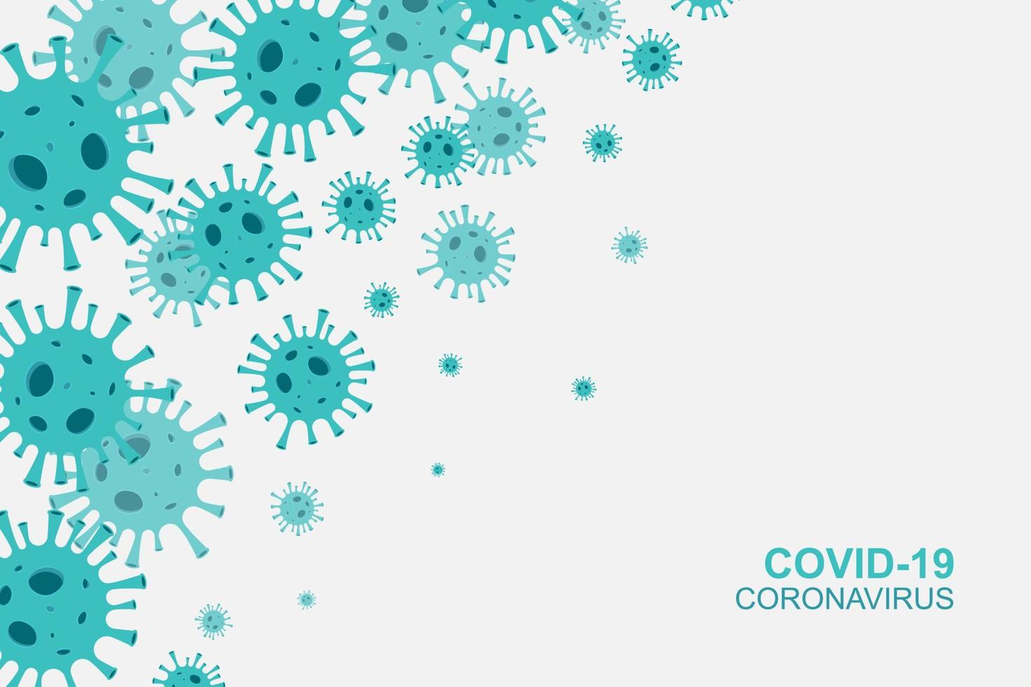 fondo de banner de coronavirus con virus microscópicos. vector. vector