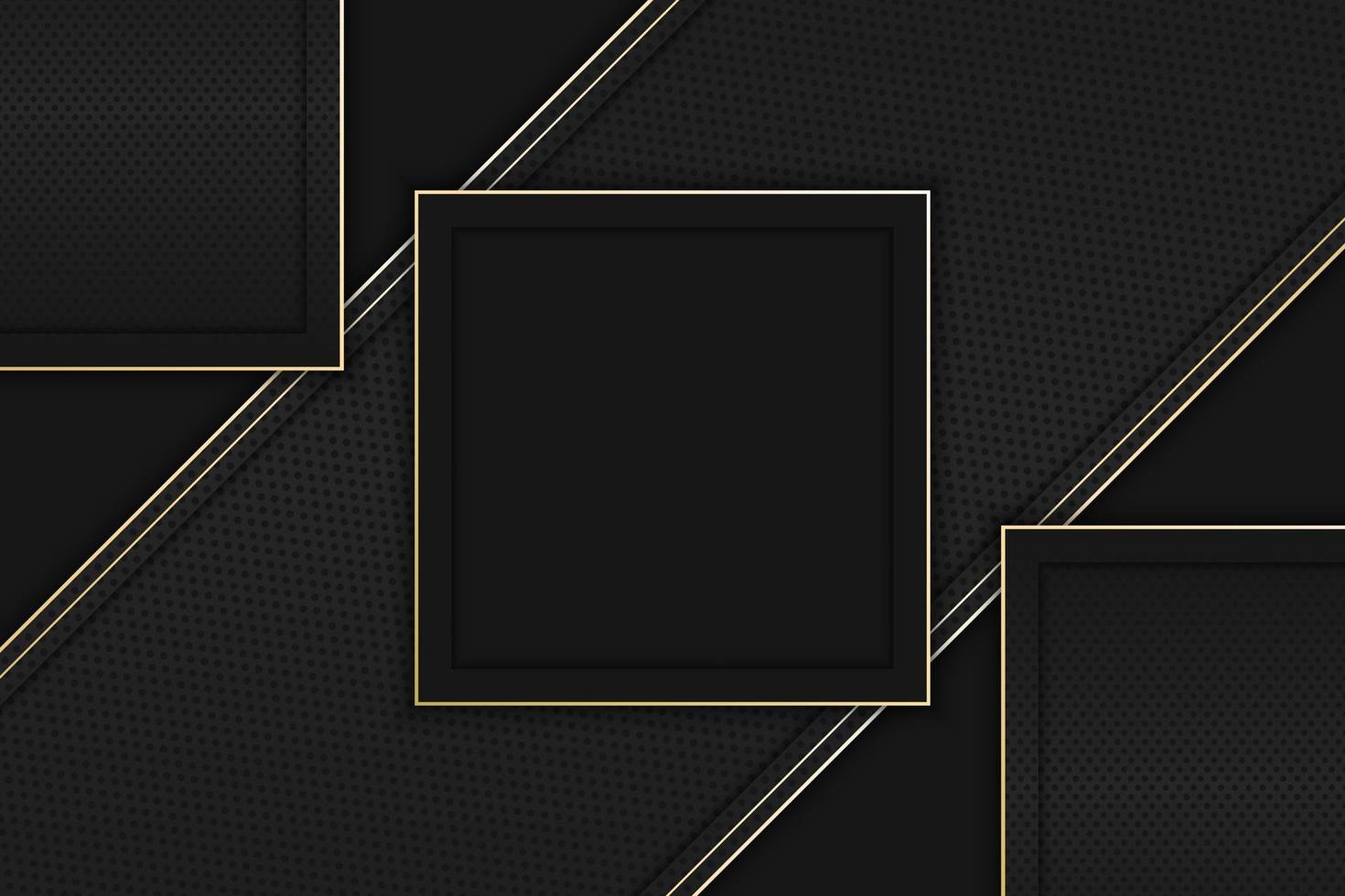 Dark rectangle frame with golden lines background. vector