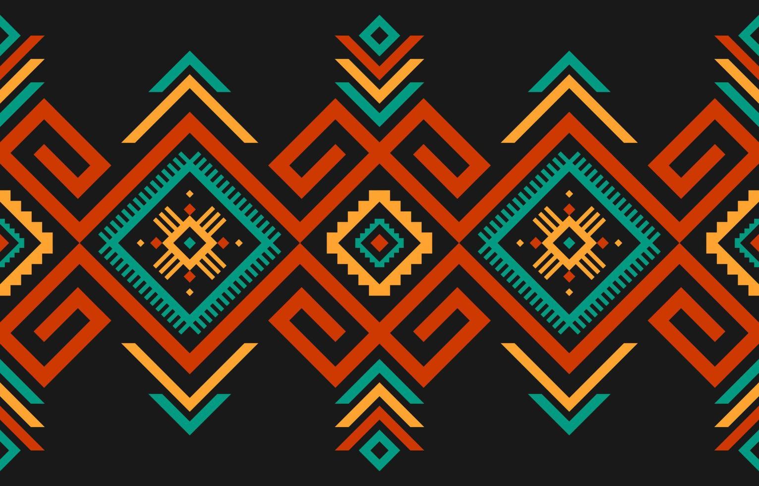 Beautiful carpet ethnic art. Geometric ethnic seamless pattern in tribal. American, Mexican style. vector