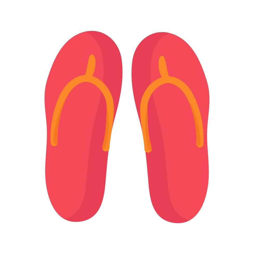 Red beach slippers on a white background vector