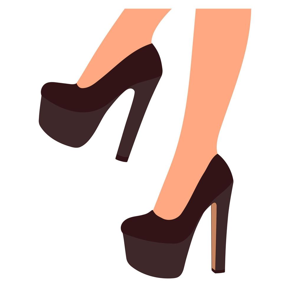 Woman legs in high heel shoes. Women shoe model. Stylish accessory vector