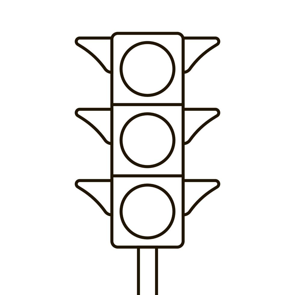 Signal electric traffic light line icon, stoplight. Direction, control, regulation transport and pedestrian. Vector contour illustration