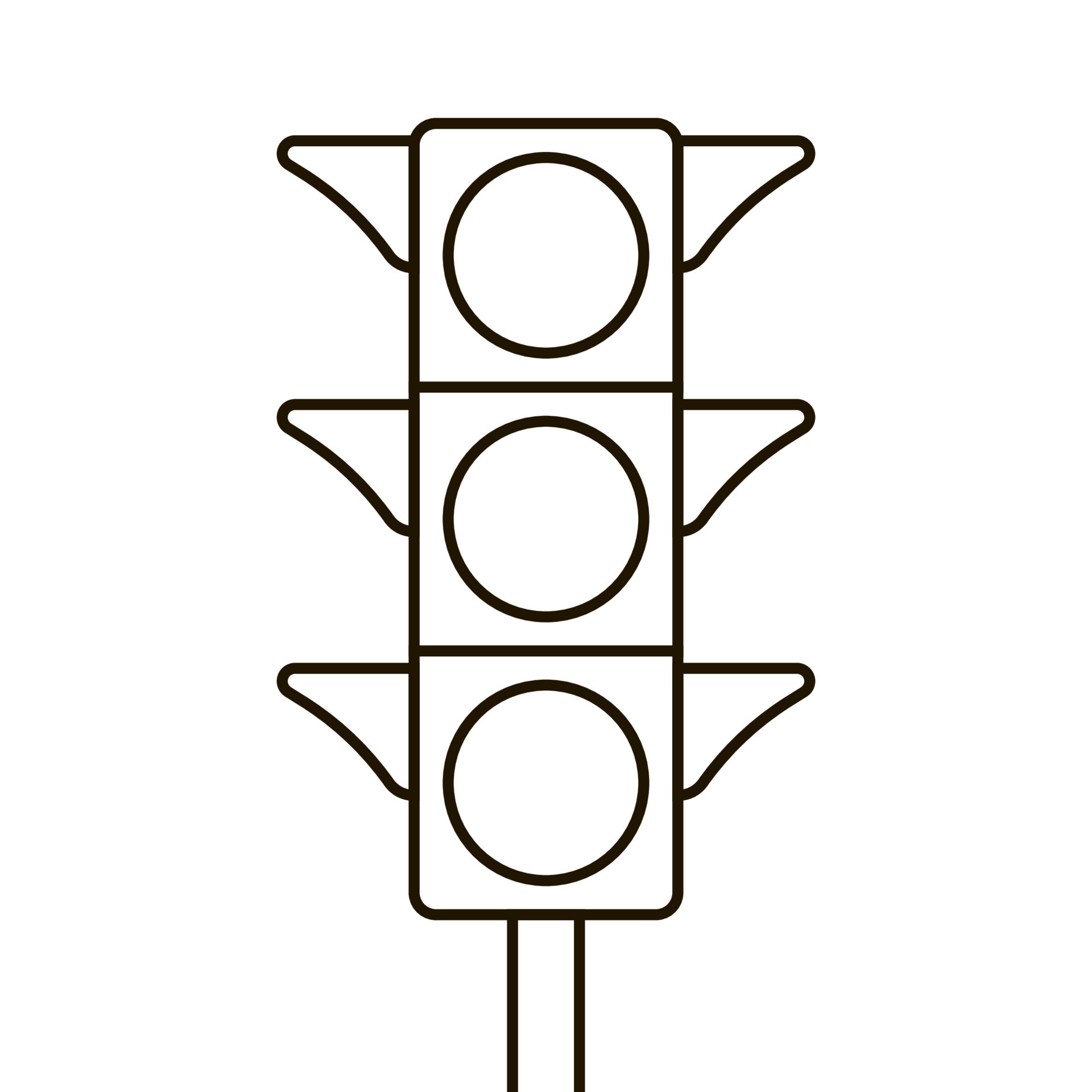 Signal electric traffic light line icon, stoplight. Direction, control