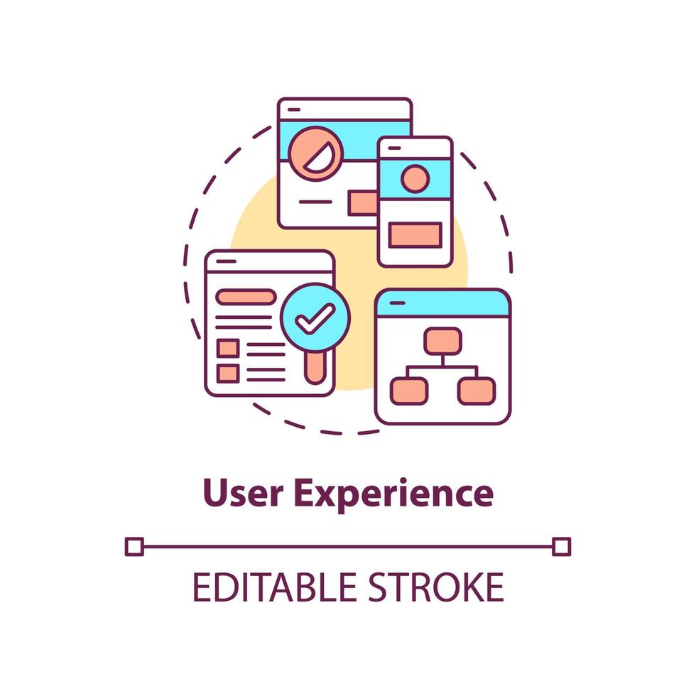 User experience concept icon. Aspect of comment system abstract idea thin line illustration. Isolated outline drawing. Navigating website. Editable stroke. vector