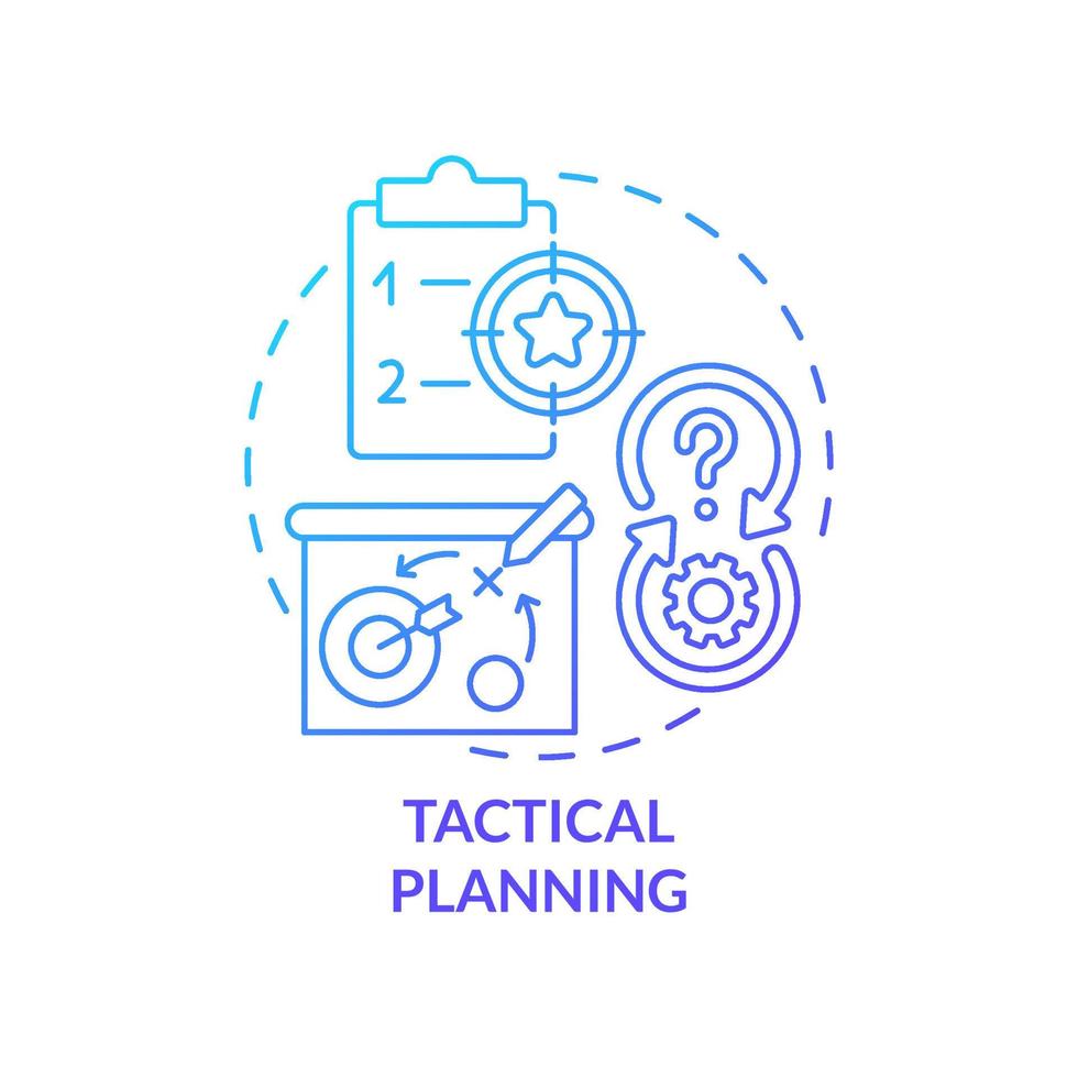 Tactical planning blue gradient concept icon. Small steps to success. Business strategy type abstract idea thin line illustration. Isolated outline drawing. vector