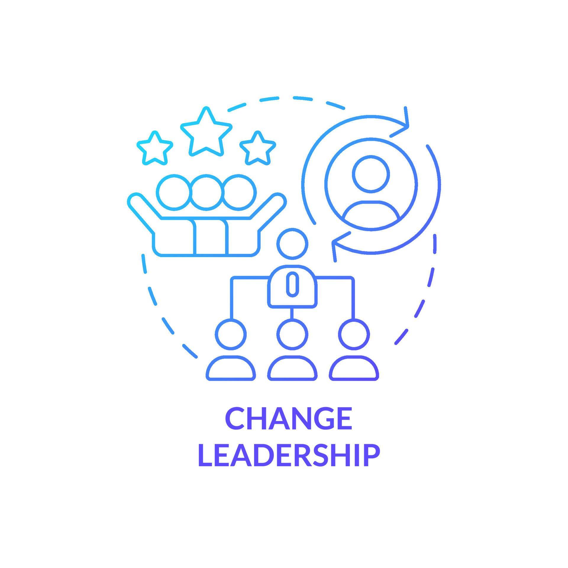 Change leadership blue gradient concept icon. Build professional team