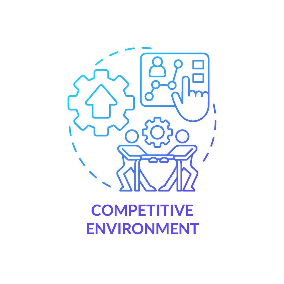 Competitive environment blue gradient concept icon. Incentives for growth. Advantage of business planning abstract idea thin line illustration. Isolated outline drawing. vector