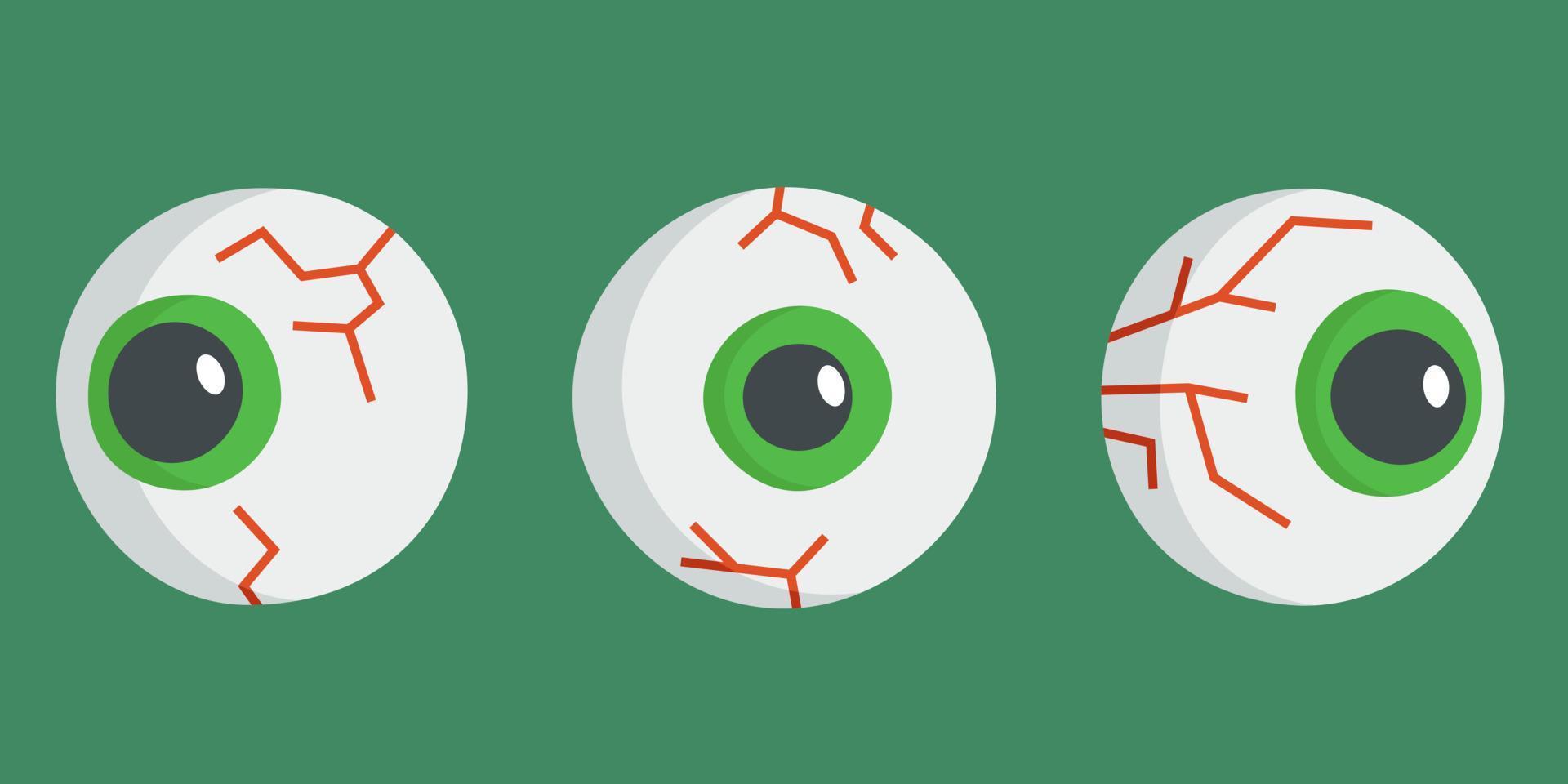 conjunto de ojos aterradores en estilo de dibujos animados. elementos de diseño de halloween. vector