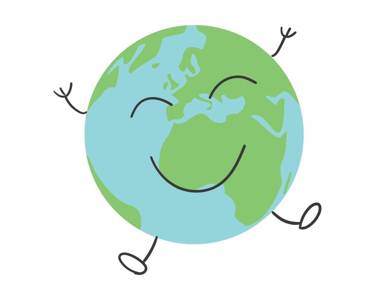 Happy planet earth vector illustration