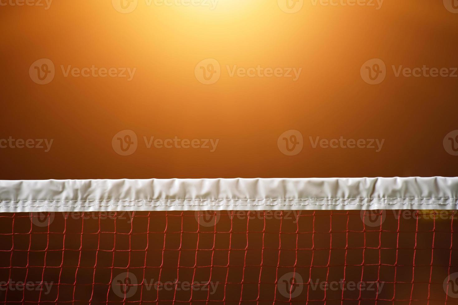 Badminton net in indoor badminton court, Soft and selective focus on net. photo