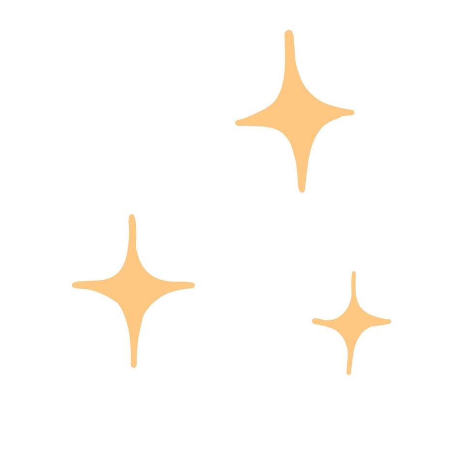Blinking stars icons in cartoon flat style. Hand drawn vector illustration