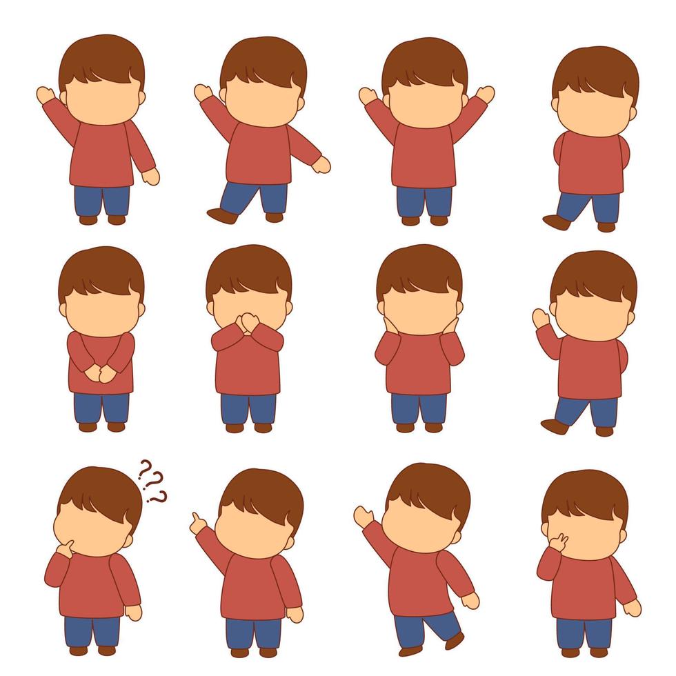 cute and kawaii children's cartoon illustration collection vector