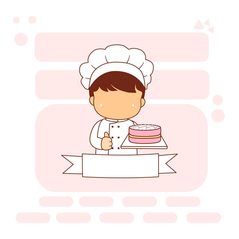 lindo y kawaii chef vector