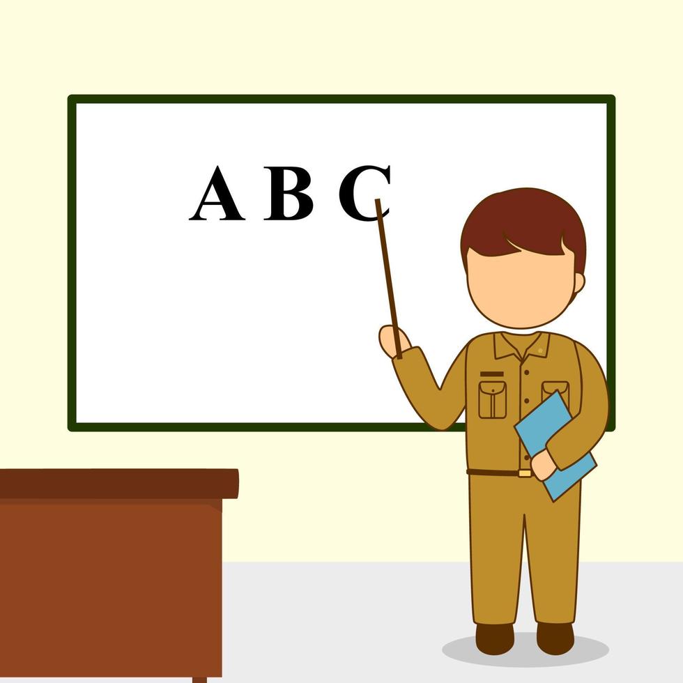 illustration of the teacher in front of the class vector