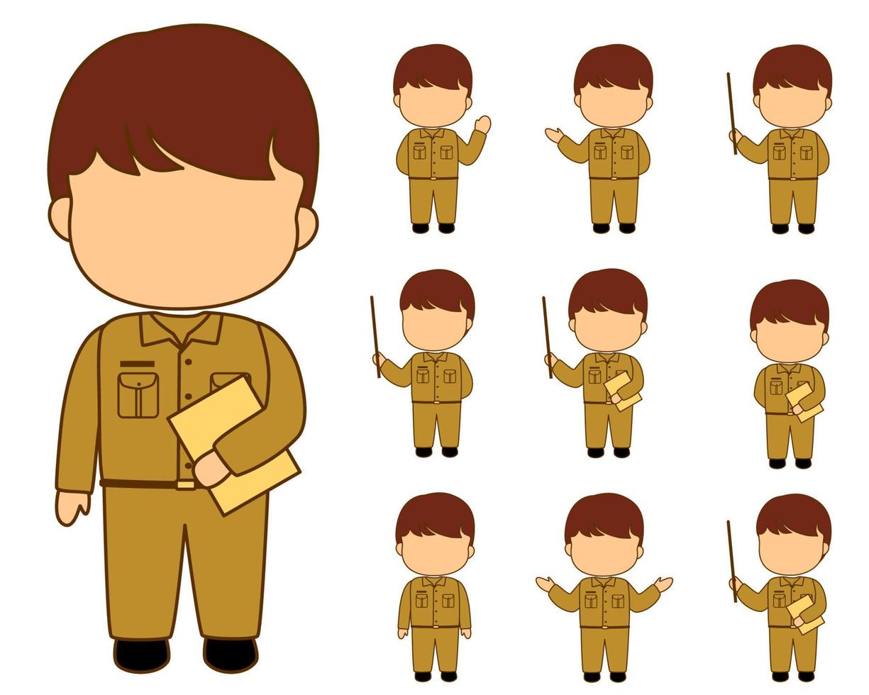 cute male teacher collection vector