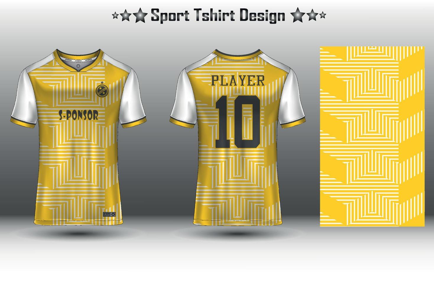 Football jersey mockup, soccer jersey mockup, cycling jersey mockup and sport jersey mockup with abstract geometric pattern Free Vector