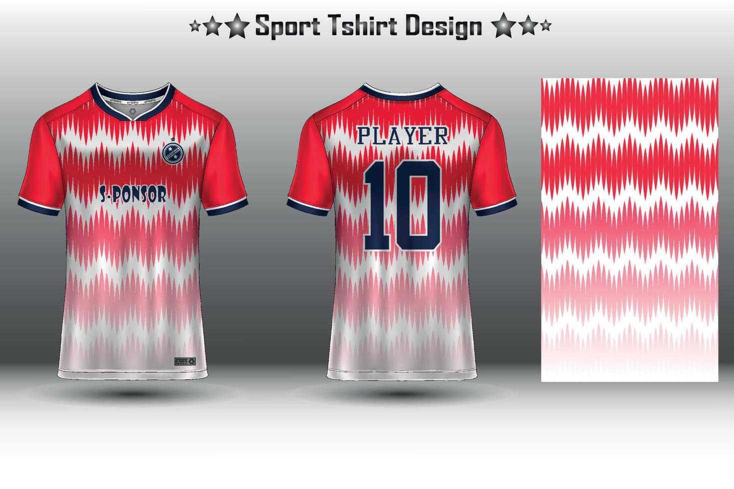 Soccer jersey mockup football jersey design sublimation sport t shirt design collection for racing, cycling, gaming, motocross vector