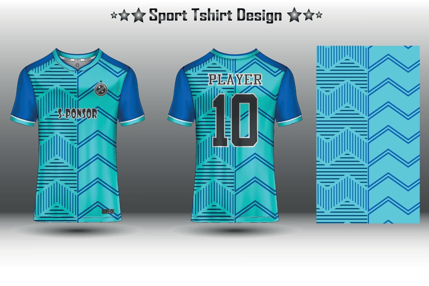 Football jersey mockup, soccer jersey mockup, cycling jersey mockup and sport jersey mockup with abstract geometric pattern Free Vector